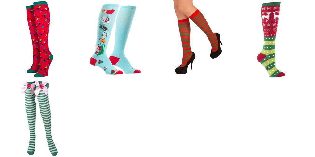 christmas knee socks